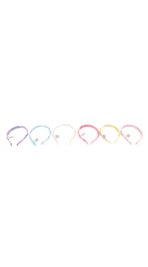 6 Pastel Ruffled Headbands